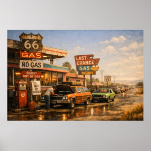 Route 66 Last Chance Gas Stop Poster