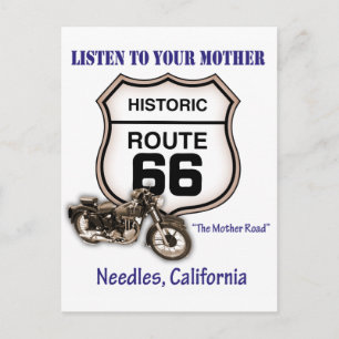 Route 66-Listen to your mother- Needles Postcard