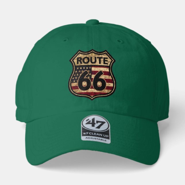 Route 66 Logo – ’47 Brand Classic Clean Up Cap (Front)