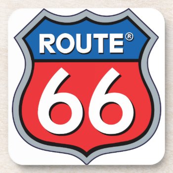 Route 66 Logo Beverage Coaster by Incatneato at Zazzle