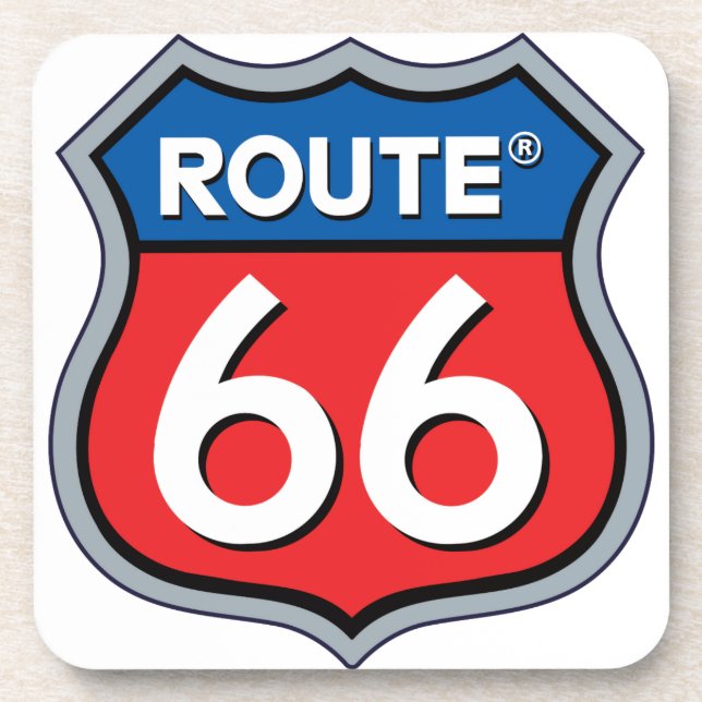 Route 66 Logo Beverage Coaster (Front)