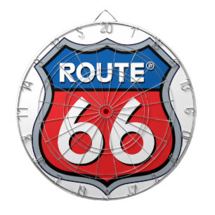 Route 66 Logo Dartboard With Darts