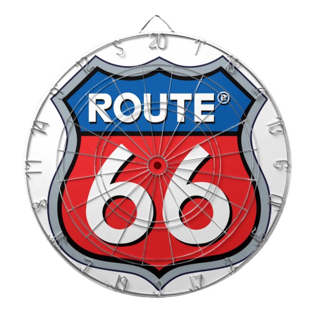 Route 66 Logo Dartboard With Darts (Front)