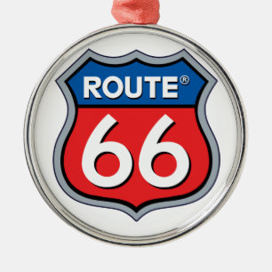 Route 66 Logo Metal Ornament