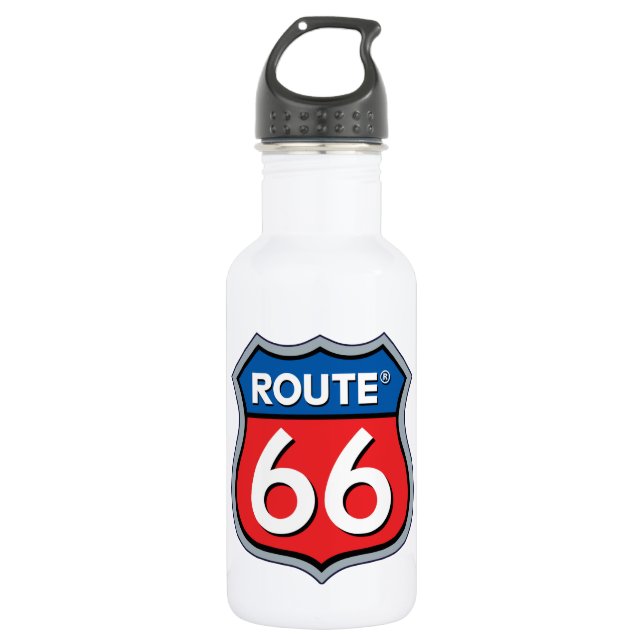 Route 66 Logo Stainless Steel Water Bottle (Front)