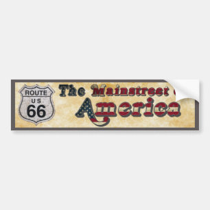 Route 66 Mainstreet of America Bumper Sticker
