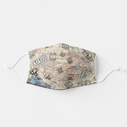 Route 66 Map Adult Cloth Face Mask