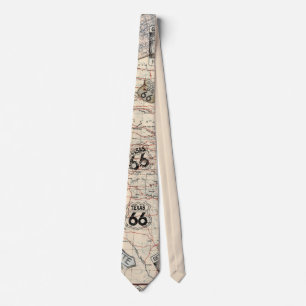 Route 66 Map Retirement Neck Tie