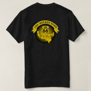 Route 66 Mother Road Mens T-shirt Gold/Black
