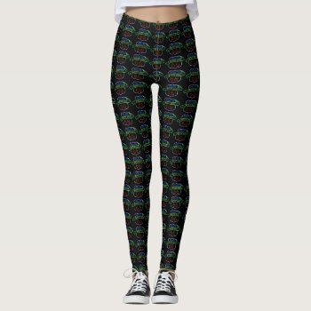 Route 66 Mother Road Neon Sign Leggings by catherinesherman at Zazzle