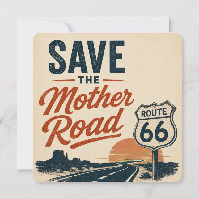 Route 66 Mother Road Sunset Card (Front)
