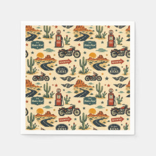 Route 66 Motorcycle Party Table Americana Napkins