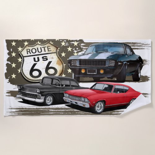 Route 66 Muscle Beach Towel