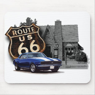 Route 66 Muscle Car Mouse Pad