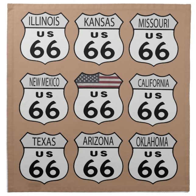 Route 66 napkin (Front)