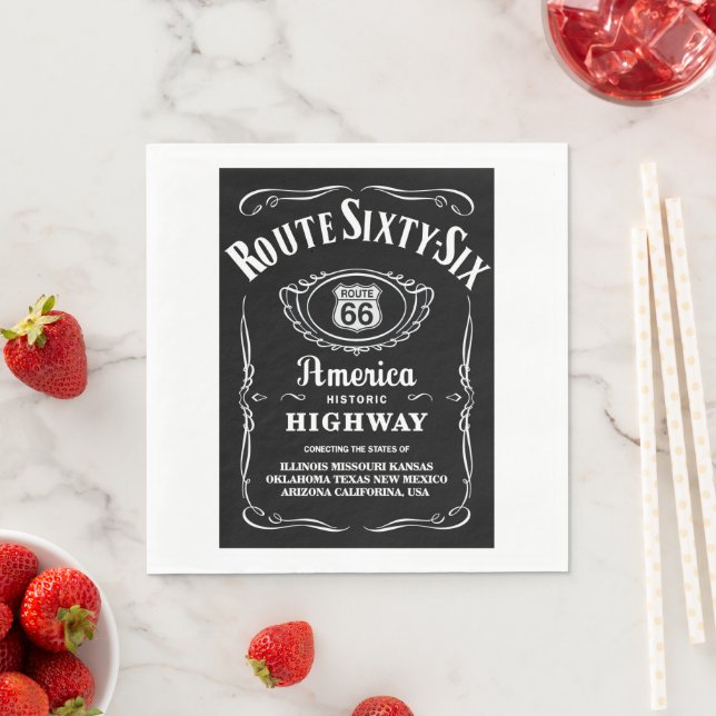 Route 66 napkins (Insitu)