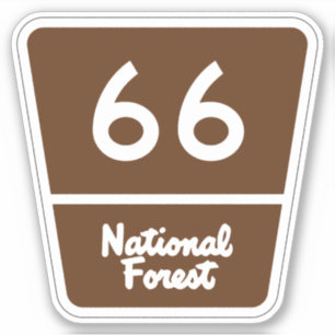 Route 66 National Forest Travel Sign Sticker
