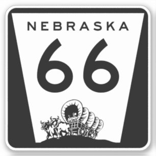 Route 66 Nebraska Travel Sign Sticker