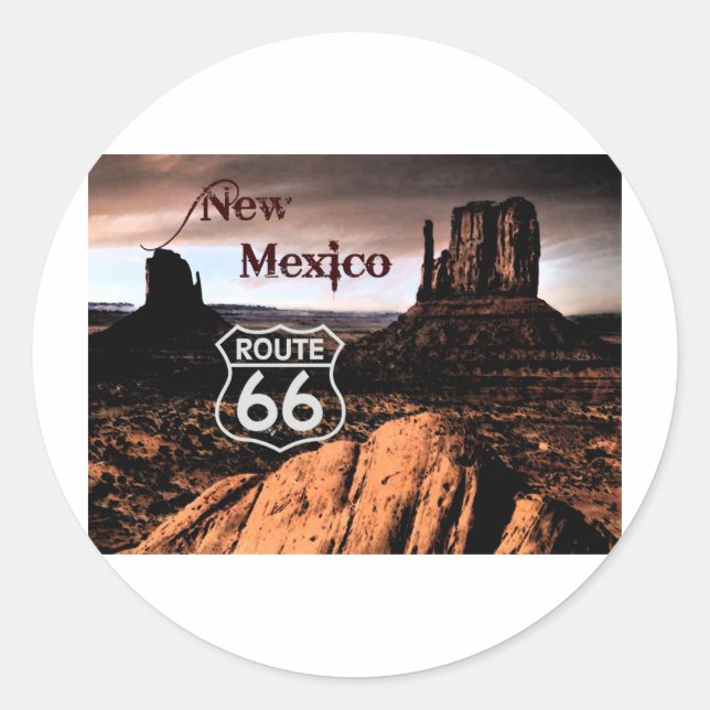 Route 66 new Mexico Classic Round Sticker (Front)