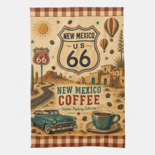 route 66 New Mexico Coffee Kitchen Cafe Style Towel