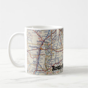 Route 66 New Mexico Vintage 50's Map Coffee Cup