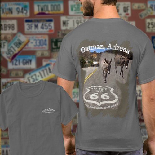 Route 66 Oatman Arizona Burros On The Street T_Shirt