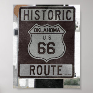 Route 66 Oklahoma Sign Poster
