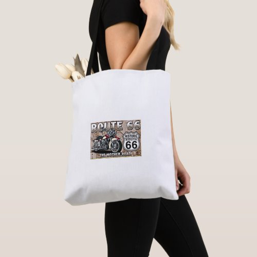 ROUTE 66 ON FRONT THEN BLACK ON BACK TOTE BAG