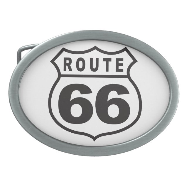 Route 66 oval belt buckle (Front)