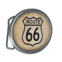 Route 66 oval belt buckle