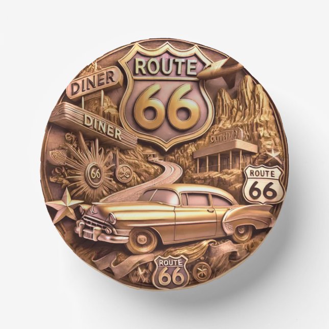 Route 66 paper bowls (Front)