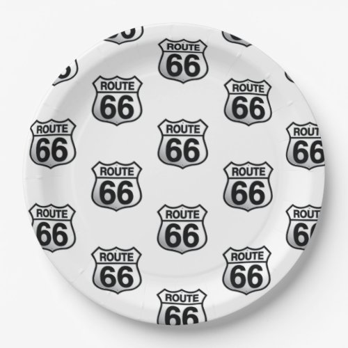 Route 66 paper plate small sign