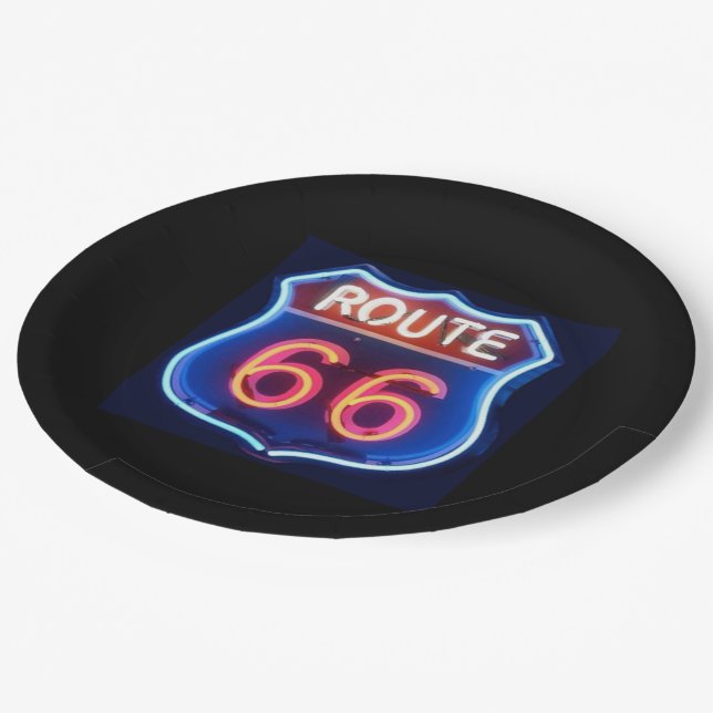 Route 66 paper plates (Angled)