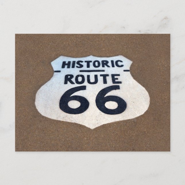 Route 66 Pavement Sign, Springfield, Illinois Postcard (Front)