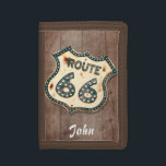 Route 66 personalized tri-fold wallet<br><div class="desc">Great gift for anyone who loves the lure of Route 66 and the open road!</div>