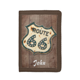 Route 66 personalized trifold wallet
