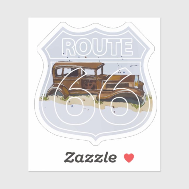 Route 66 Petrified Forest Studebaker Sticker (Sheet)