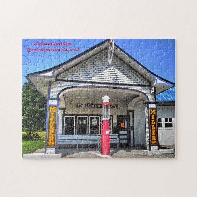 Route 66  Petrol Stations. Christmas Greetings Jigsaw Puzzle (Horizontal)