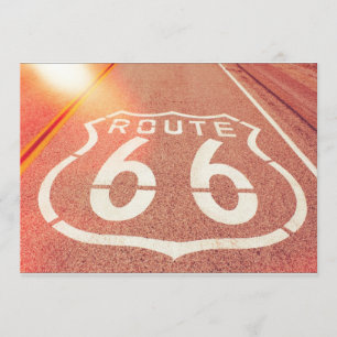 Route 66 Photo Edit - Orange Glow Invitation