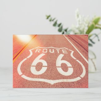 Route 66 Photo Edit - Orange Glow Invitation