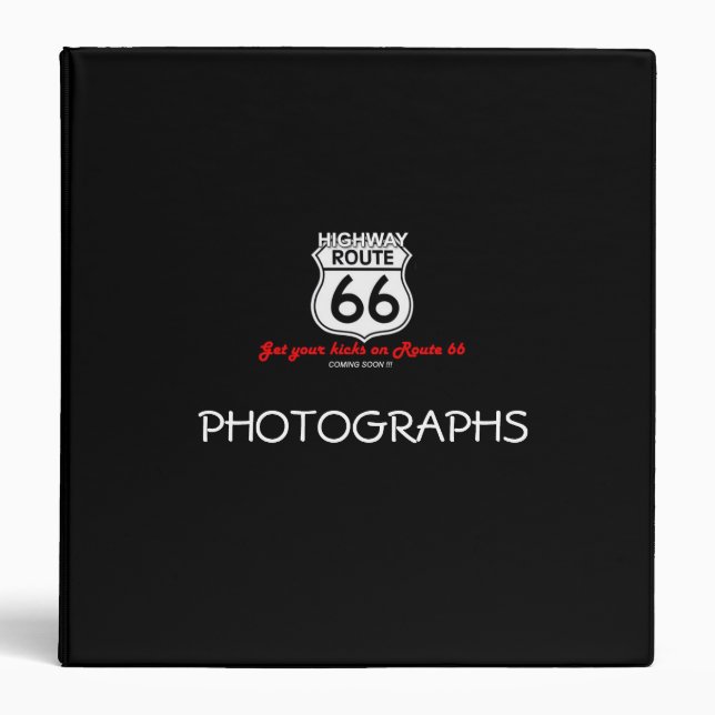 Route 66 Photograph Album 3 Ring Binder (Front)