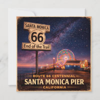 Route 66 Pier Lights Travel Greeting