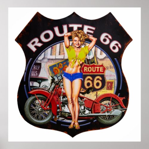 Route 66 pin up Poster