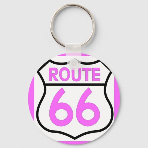 route 66 pink Customize this Keychain