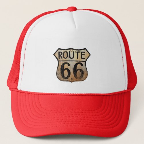 Route 66 _ Red Trucker Hat