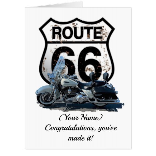 Route 66 Retirement motorcycle Card