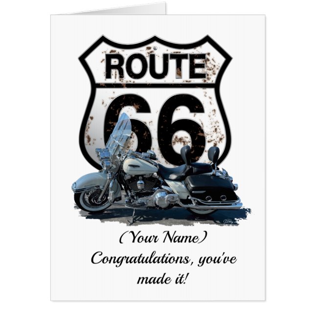 Route 66 Retirement motorcycle Card (Front)