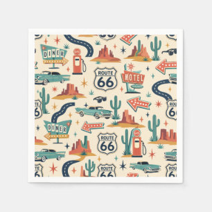 Route 66 Retro Party Roadside Flair Napkins