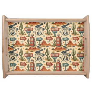 Route 66 Retro Roadside Entertaining Decor Serving Tray