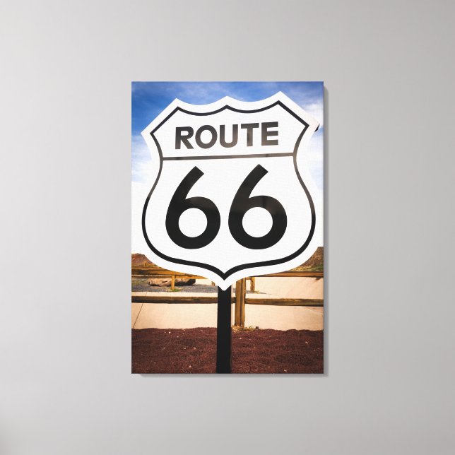 Route 66 road sign, Arizona Canvas Print (Front)